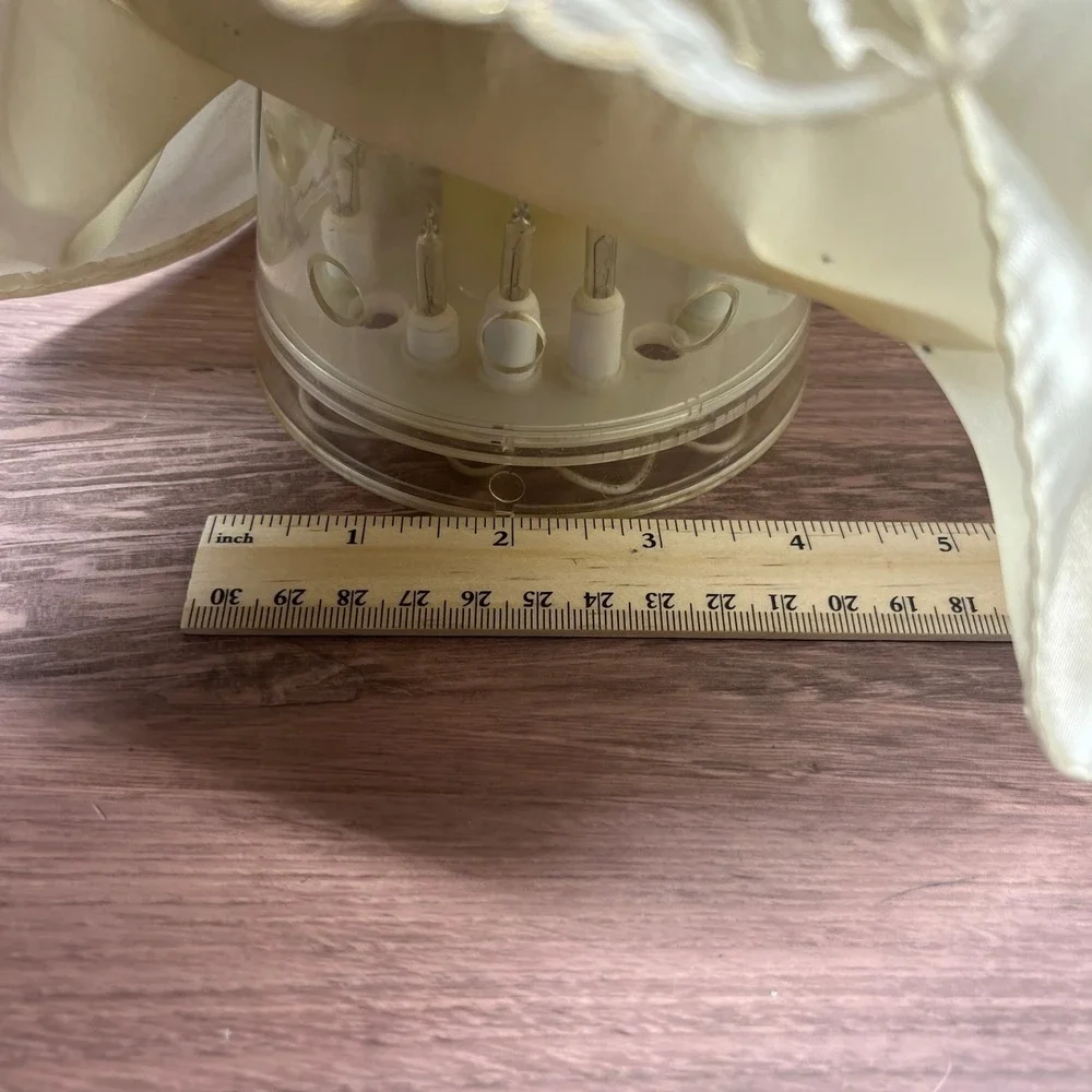 Vintage Animated Angel Tree Topper Christmas 11in Gold Cream Moving Wings Lit - Picture 11 of 13